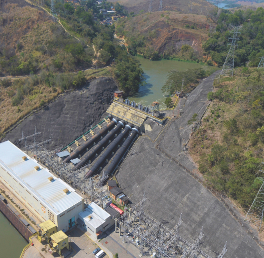 Imagem aérea da usina hidrelétrica Light Energia